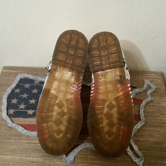 Ankle boots, Punk, USA flag, Newspaper Print, 9 Rare Find - Picture 8 of 9
